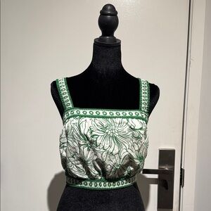 Green Floral Women's Top